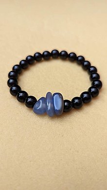Náramky - náramok čierny ónyx a modrý jadeit - 15596448_