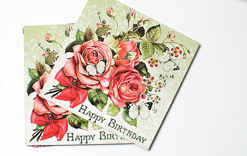 Papiernictvo - Pohľadnica - " Happy Birthday Roses" - 15595654_