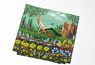 Papiernictvo - Pohľadnica - "Na záhrade, oddych najlepší" - 15595671_