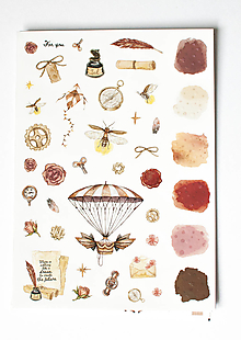Papier - Nálepky embosované A4 " Ink time" - 15595688_