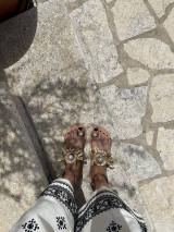 Ponožky, pančuchy, obuv - Bali kožené sandále - 15597390_