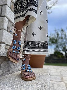 Ponožky, pančuchy, obuv - Tyrkysové Gladiátorky (39 - Čierna) - 15597261_