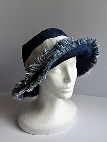 Čiapky, čelenky, klobúky - Klobúk z modrej rifloviny - 15596411_