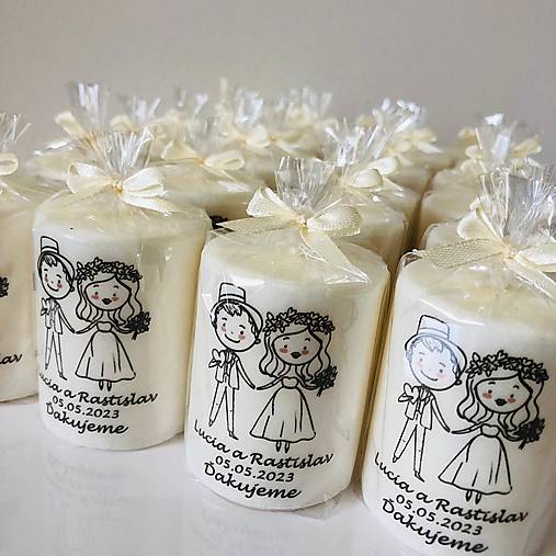 Menovka alebo darček pre svadobčanov - Sviečka - Vzor č.10