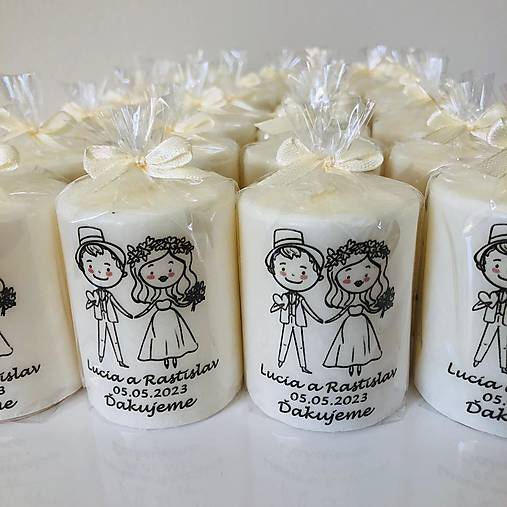 Menovka alebo darček pre svadobčanov - Sviečka - Vzor č.10