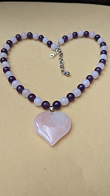 Náhrdelníky - náhrdelník- ruženínové srdce - 15597707_