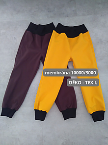 Detské oblečenie - Detské softshellové nohavice s fleecom, mango 104 - 15599061_