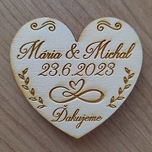 Darčeky pre svadobčanov - Svadobná magnetka nekonečná láska srdiečko - 15597858_