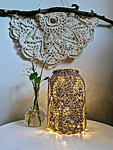 Svietidlá - Veľká boho čipková lampáš / váza - 15597991_