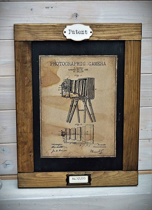 Tabuľky - Obrázok zo starého kabinetu - patenty (fotoaparát) - 15598781_