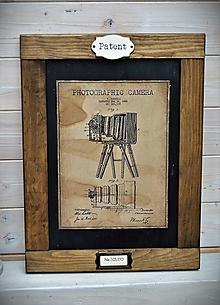 Tabuľky - Obrázok zo starého kabinetu - patenty (fotoaparát) - 15598781_