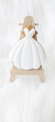 Darčeky pre svadobčanov - Medovník svadobné šaty - 15600108_