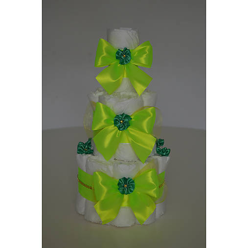 Plienková torta RUŽENKA - ružová, modrá, zelená (Veľkosť plienok č.1 (2,5 - 5kg) - Modrá)