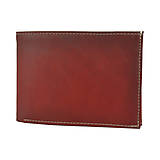 Peňaženky - Ručne tieňovaná kožená peňaženka, bordová farba - 15599935_