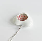 Náhrdelníky - Porcelánový náhrdelník srdce - Květ života - 15600938_