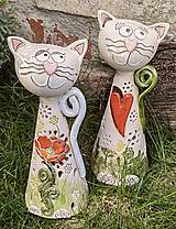 Svietidlá - Mačka na sviečku srdiečko a lúčne kvety - 15600184_