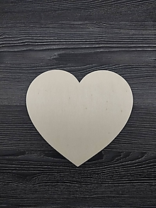 Polotovary - Drevený výrez srdce - 15601248_