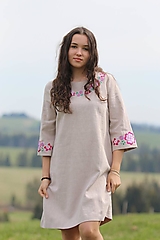 Šaty - Dámske ľanové šaty - 15600050_
