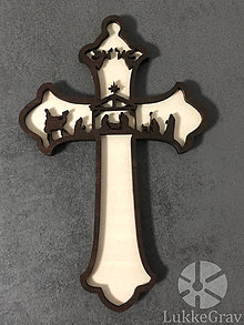 Dekorácie - Drevenný 3D krížik na stenu Betlehem - 15599620_