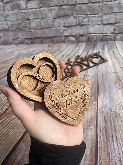 Prstene - Krabička na obrúčky srdce - 15603391_