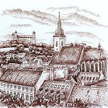 Kresby - Pohľad na Bratislavský hrad I - 15603622_