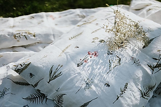 Úžitkový textil - Lněné povlečení ,,V louce Spring" - 15602437_