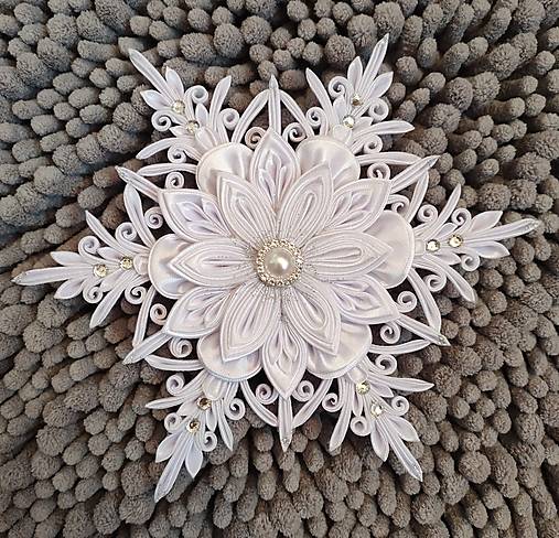 Dekorácie - Špic - vianočná hviezda  (Biela) - 15604329_