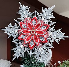 Dekorácie - Špic - vianočná hviezda  (Červená) - 15604060_