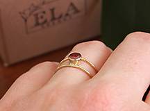 Prstene - Zlatý prsteň red - 15603482_