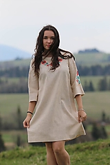 Šaty - Dámske ľanové šaty - 15602270_