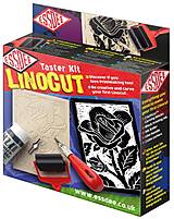 Nástroje - Sada na linoryt - taster kit linocut (rydlá, farba, lino, valček) - 15605773_