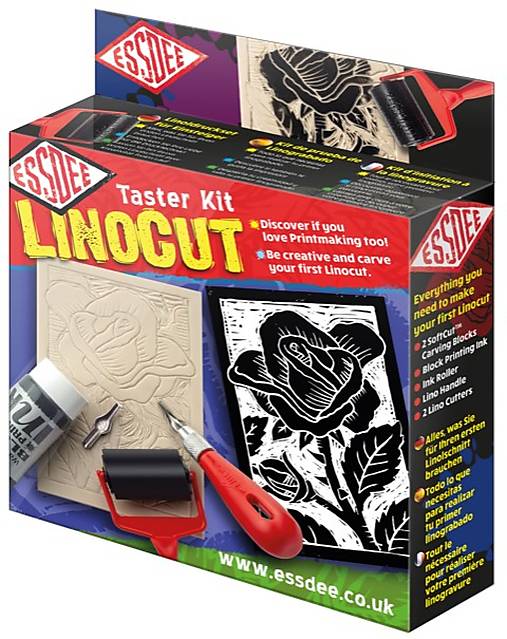 Sada na linoryt - taster kit linocut (rydlá, farba, lino, valček)