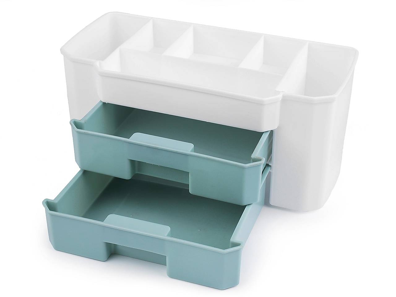 Plastový box/zásobník/organizér - 2 šuplíky, 12x24 cm