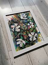 Obrazy - Biele kvety - 15605973_