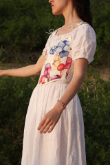 Topy, tričká, tielka - Akvarelový, ľanový korzet II. - 15606531_