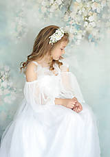 Detské doplnky - Biela detská kvetinová čelenka na 1. sväté prijímanie - 15604366_
