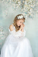 Detské doplnky - Biela detská kvetinová čelenka na 1. sväté prijímanie - 15604370_