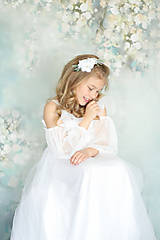 Detské doplnky - Biela detská kvetinová čelenka na 1. sväté prijímanie - 15604371_