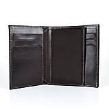 Peňaženky - Púzdro na karty a doklady v tmavo hnedej farbe - 15604505_