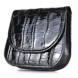 Peňaženky - Malá dámska peňaženka na mince v čiernej lakovanej farbe - 15605204_