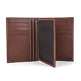 Peňaženky - Kožené púzdro na doklady a karty v hnedej farbe - 15605488_