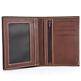 Peňaženky - Kožené púzdro na doklady a karty v hnedej farbe - 15605489_