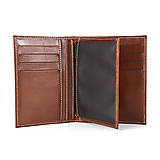 Peňaženky - Kožené púzdro na doklady a karty vo svetlo hnedej farbe - 15605498_