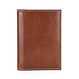 Peňaženky - Kožené púzdro na doklady a karty vo svetlo hnedej farbe - 15605499_