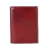 Peňaženky - Kožené púzdro na doklady a karty v bordovej farbe - 15605510_