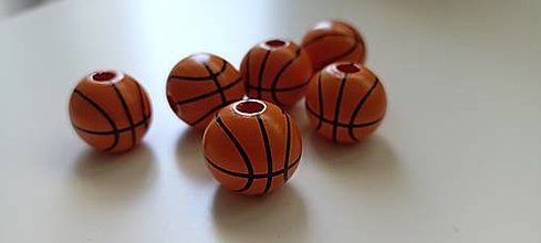 Korálky - Drevená korálka - basketbalová lopta - 15605816_