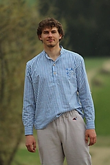 Pánske oblečenie - Pánska prúžkovaná bavlnená košeľa - 15605261_