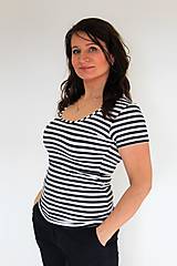 Oblečenie na dojčenie - M vel., BAMBUS, 3v1 Kojící tričko, krátký rukáv - 15606938_