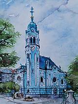 Obrazy - Zľava "Modrý kostolík" - 15607067_