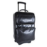 Veľké tašky - Celokožený cestovný kufor v čiernej farbe, tmavé kovanie - 15607993_